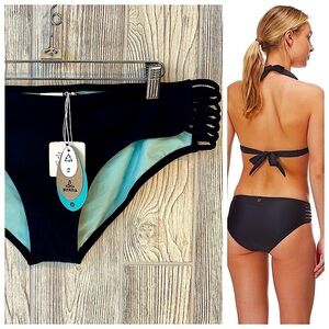 NEW! PRANA LaCLAIR BIKINI BOTTOMS Black Size XL Black Summer Beach Swim Travel